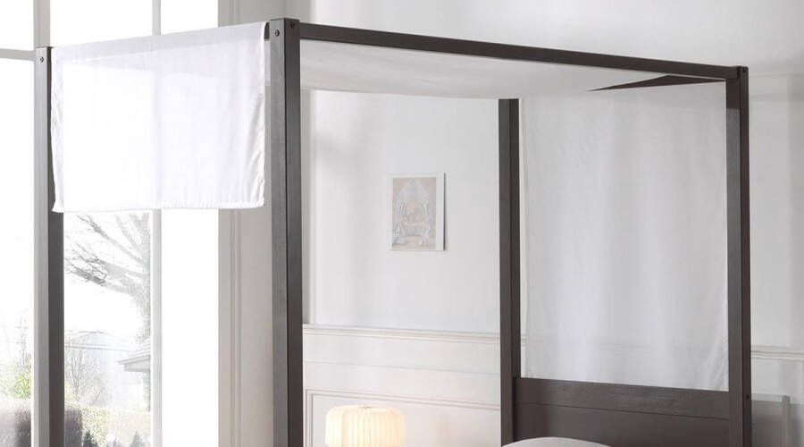 Vipack canvas Pino hemelbed wit 205x85x195 cm Leen Bakker