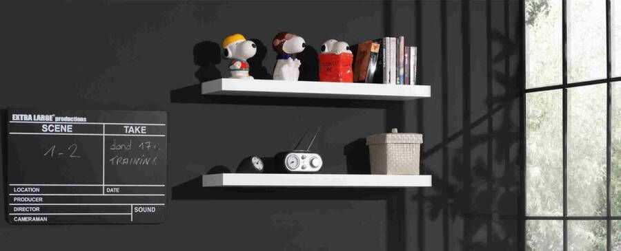 Vipack Wandrek ROBIN Wandplank Set in een moderne look met verborgen montage (set 2-delig)