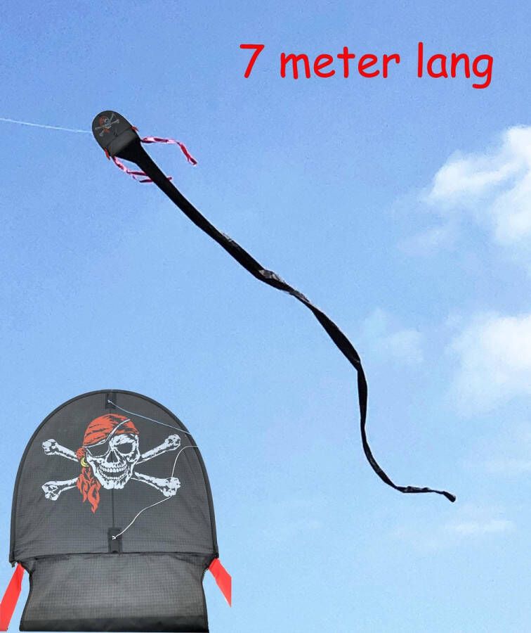 Viros Piraten Vlieger met een 7 meter lange mega staart