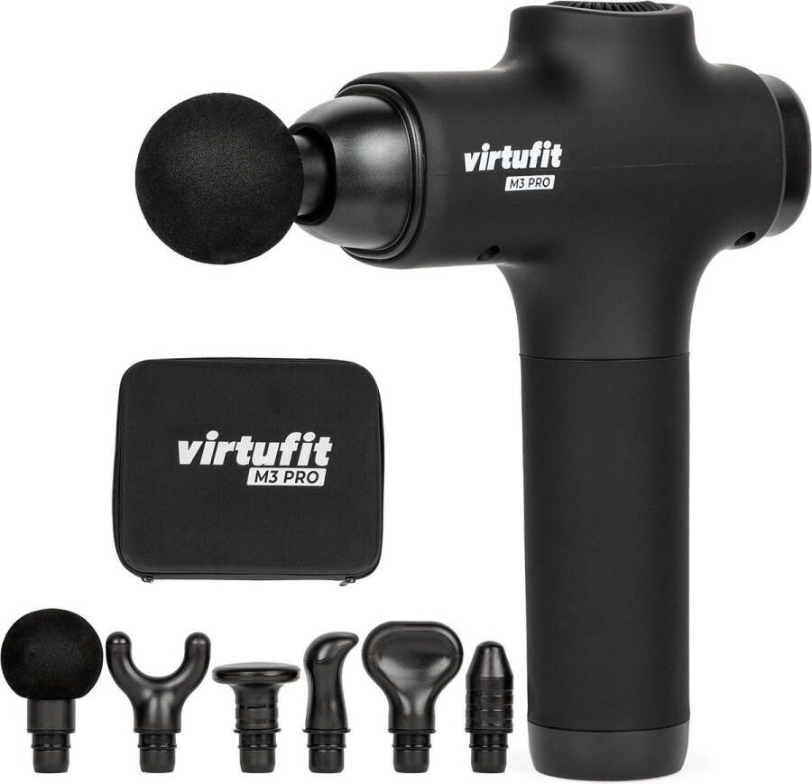 Virtufit M3 Pro Premium Massage Gun 6 opzetstukken Oplaadbaar Spier Massage Draadloos Inclusief Opbergkoffer Professioneel