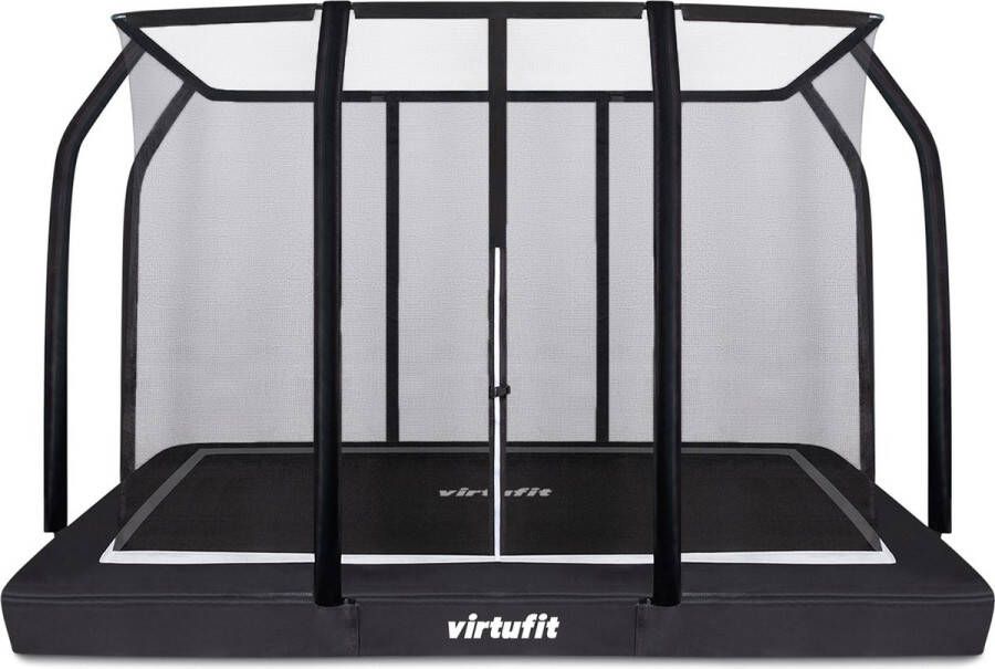 Virtufit Premium Inground Trampoline met Veiligheidsnet Rechthoekige trampoline 183 x 274 cm max 150 kg Water- en UV-bestendig Veiligheidsnet van 200 cm 2 jaar garantie Water- en UV-bestendig Stevig Frame