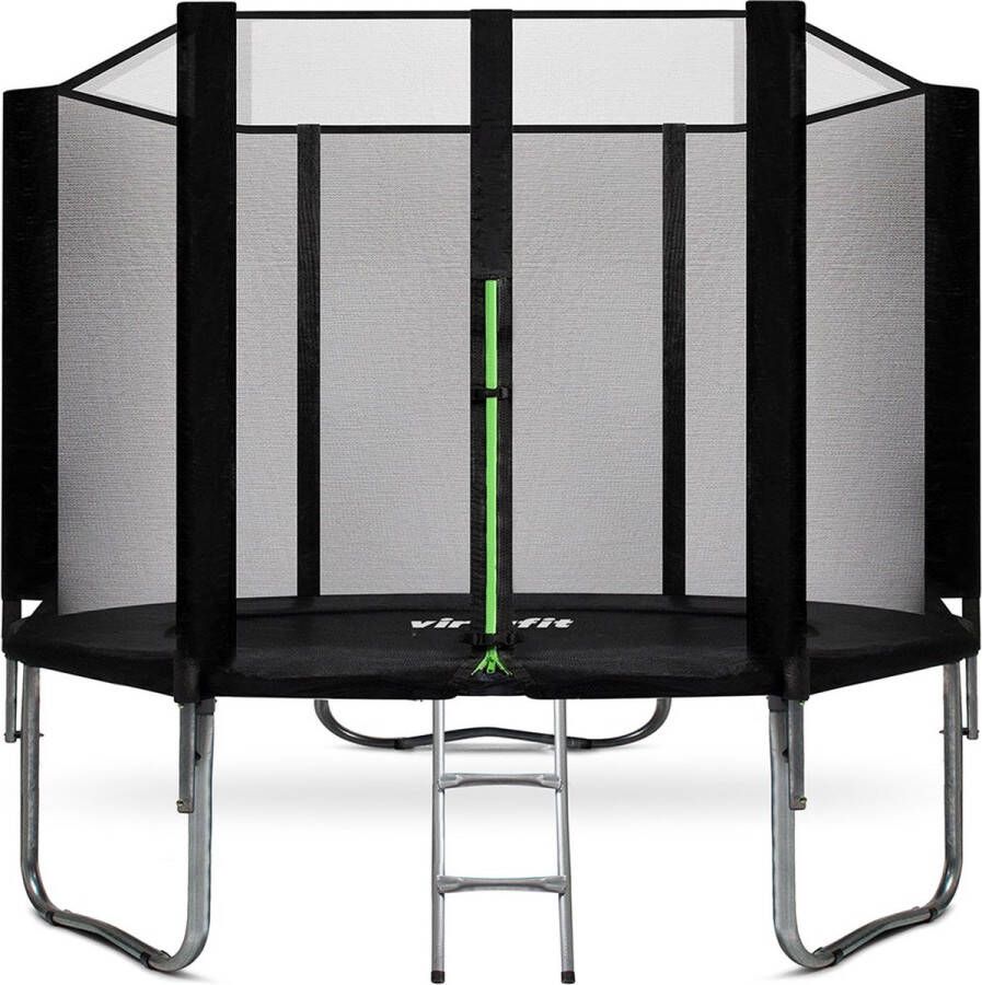 Virtufit Trampoline met Veiligheidsnet 305 cm Water- en UV-bestendig Stevig Frame Met trapje