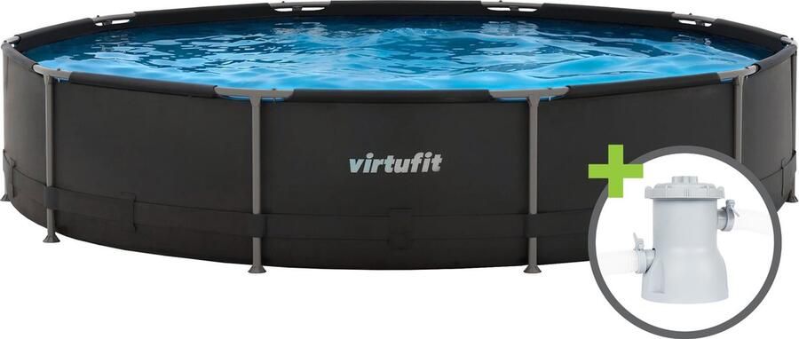 Virtufit Rond Zwembad 305 cm Zwembaden Inclusief Filterpomp Duurzame en sterke materialen Snelle installatie