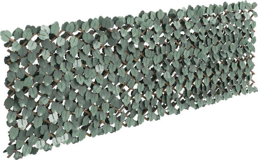 Visaly Kunsthaag Uitschuifbaar 180x90 cm Kunstklimop Binnen & Buiten Uittrekbaar Balkonscherm Tuinscherm Onderhoudsvrij Inclusief bevestigingsmateriaal