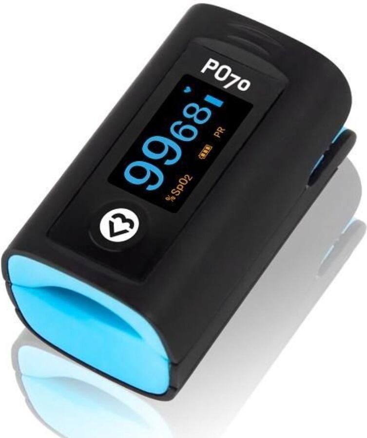 Visomat pulse oximeter PO70 Professionele Saturatiemeter vinger zuurstofmeter met hartslagmeter en Perfusie-Index (PI meter)