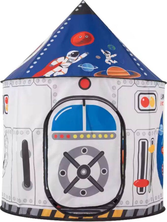 Vita Autentica Kinder Tent Raket Astronaut – Ruimte Speeltent Buiten en Binnen Speelgoed 135 x 100 cm Incl. Opbergtas Gemakkelijk in elkaar te zetten