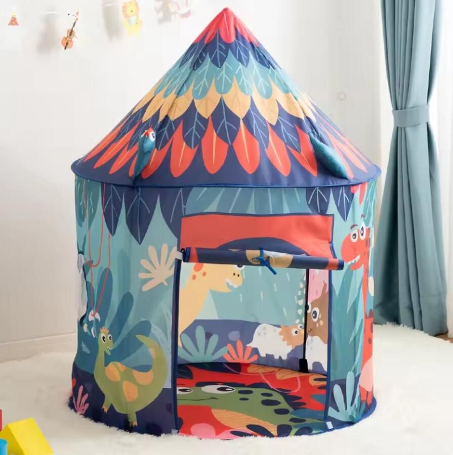 Vita Autentica Speeltent Dinosaurus Kinder Tent Buiten en Binnen Speelgoed 135 x 100 cm Incl. Opbergtas Gemakkelijk in elkaar te zetten