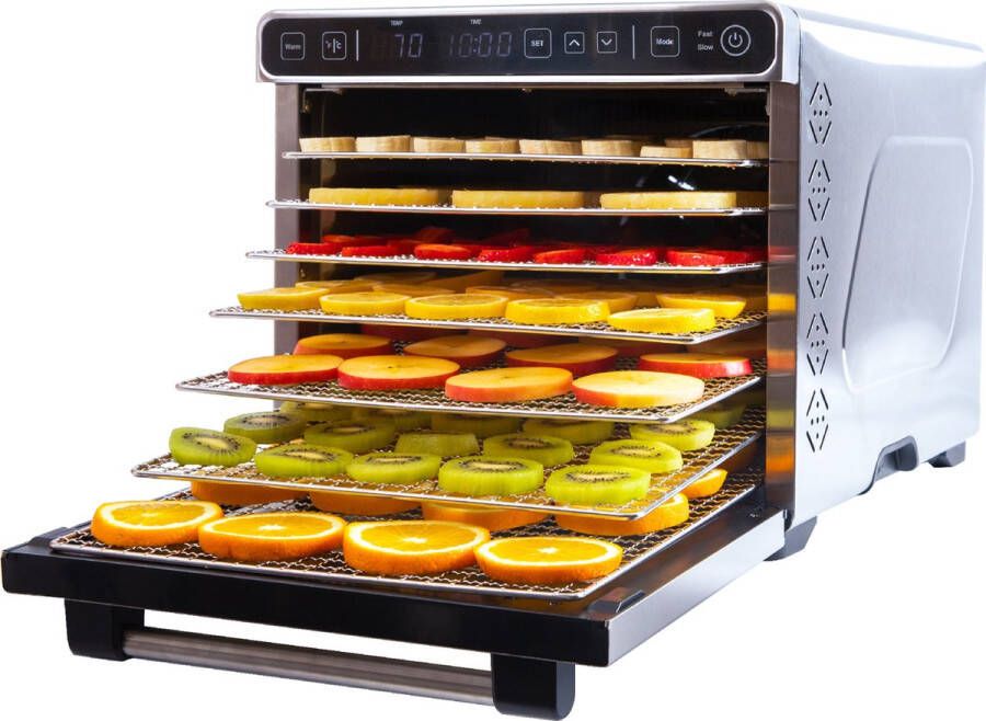 Vita5 PRO 7 Voedseldroger – Droogoven RVS – 24-Uurs Timer – Led-bedieningspaneel – Dehydrator – 7 Laags