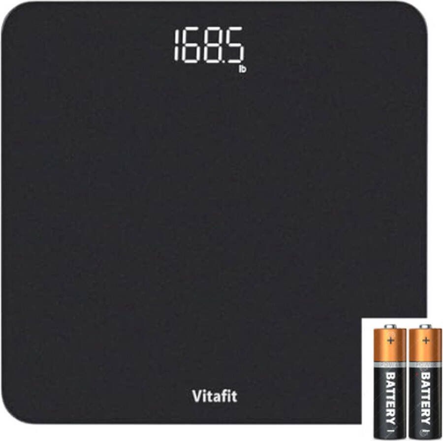 VitaFit N.lux Badkamer weegschaal Personen weegschaal Inclusief batterijen Max 180 kg Weegschaal met LED display