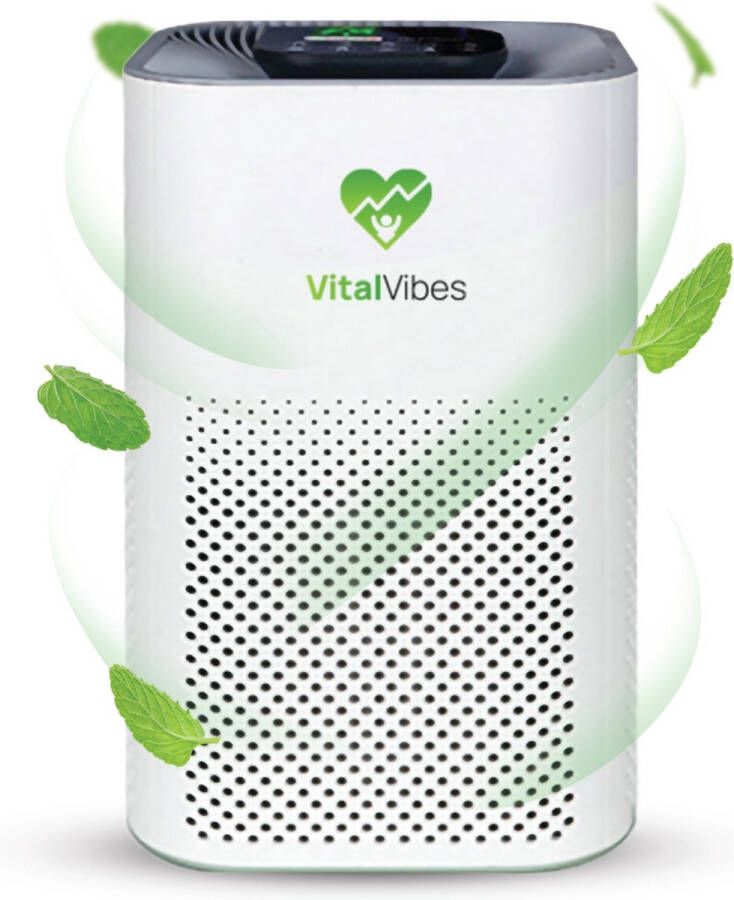 VitalVibes Luchtreiniger Pro Air Purifier Luchtreinigers Ionisator Luchtkwaliteit Indicator 5 in 1 HEPA Filter CADR: 300 m³ h Bedieningspaneel & App Zuinig & Milieuvriendelijk