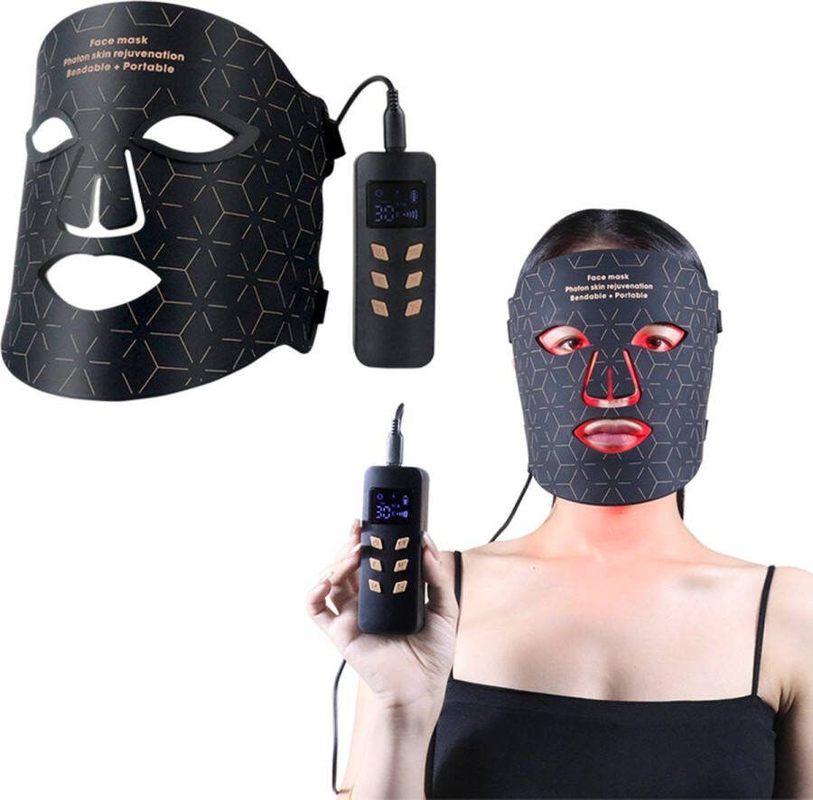 VitalWave LED infrarood masker gezicht rood lichttherapie masker Red Light Therapy Mask Anti Acne en Puistjes huidverzorging Anti Aging Skincare Infrarood Licht