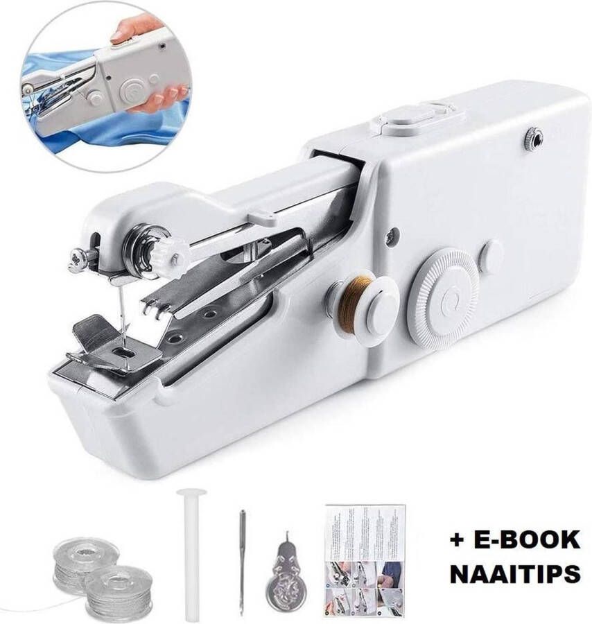 Mini Handnaaimachine Draagbare Hand Naaimachine Naaien Verstellen Zomen Stoffen Reparaties Snoerloos en Compact