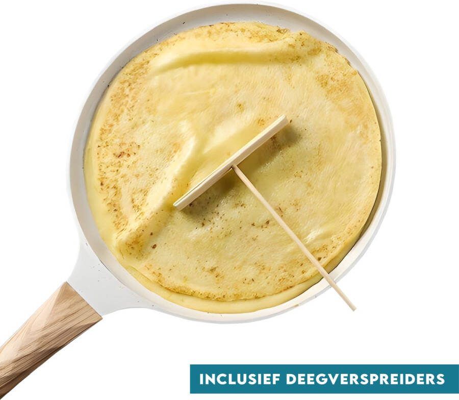 Vitasa Pannenkoekenpan Inductie Pancake Pan Eierpan Omeletpan Omeletmaker Pancake Maker Anti-aanbaklaag Alle warmtebronnen Inclusief deeg verspreider