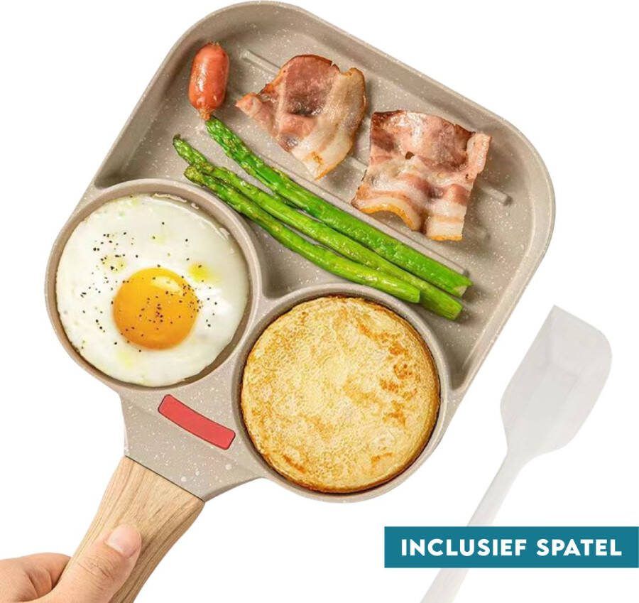 Vitasa Pannenkoekenpan Pancake Pan Eierpan Omeletpan Omeletmaker Pancake Maker Anti-aanbaklaag Alle warmtebronnen – Inductie – Incl. spatel