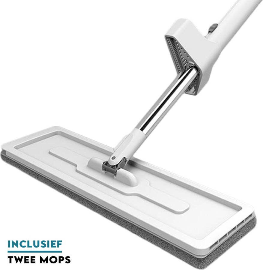 Vitasa Vloerwisser Dweilsysteem met wringer Vloermop Vloerreiniger Badkamer Douche Incl. 2 stuks mops
