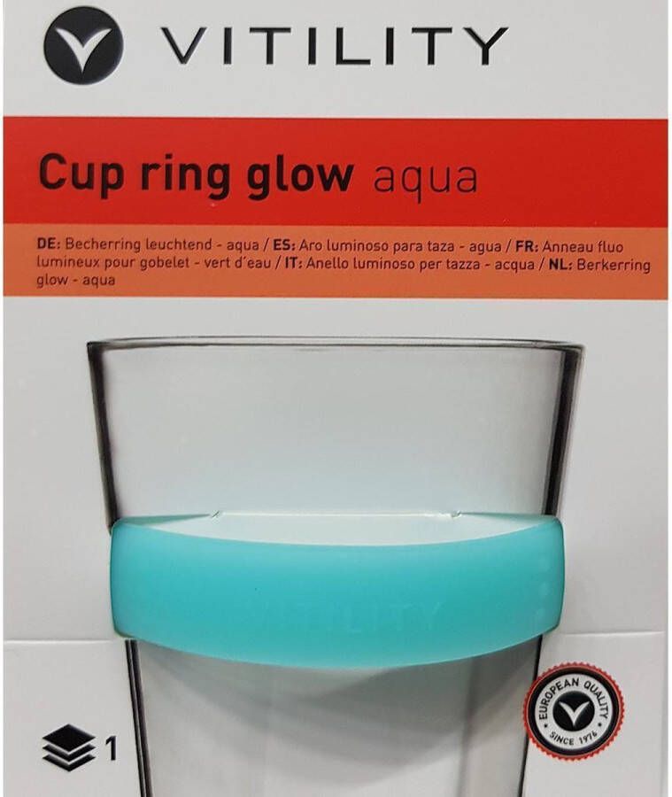 Vitility Cup ring glow aqua meer grip op je beker