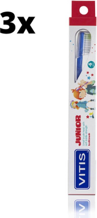 Vitis 3x Tandenborstel Junior Voordeelverpakking