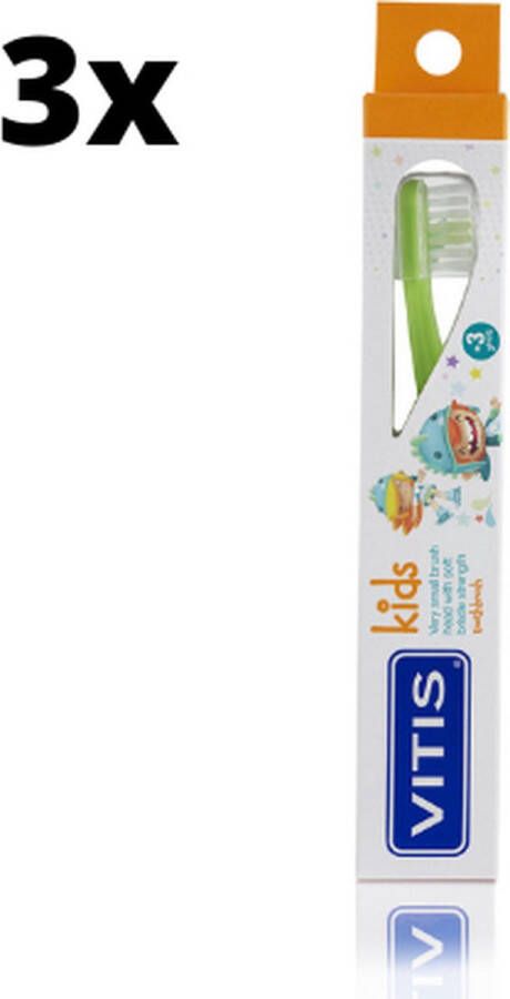 Vitis 3x Tandenborstel Kids Voordeelverpakking