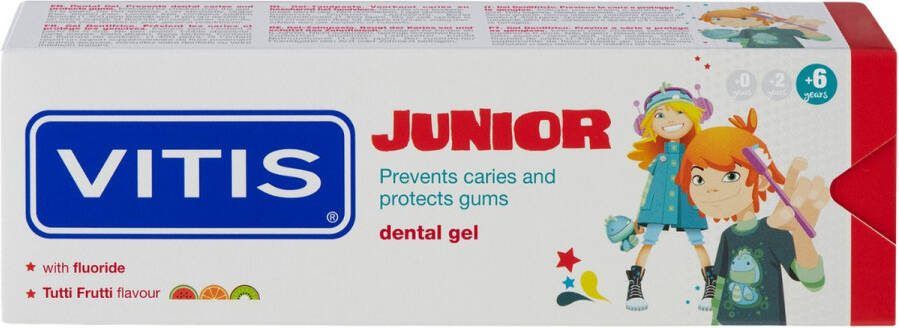 Vitis Junior 6+ jaar tandpasta gel Tutti Frutti