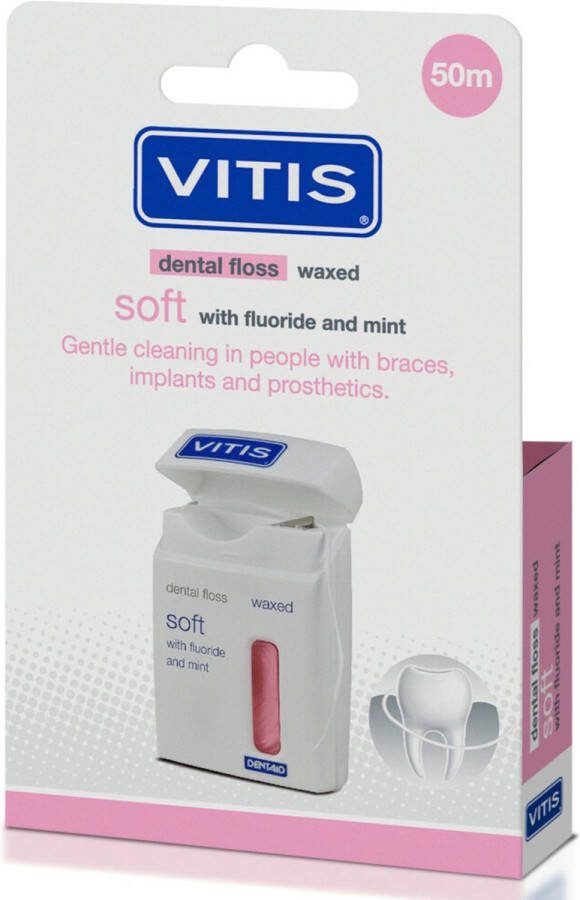 Vitis Soft Wax Mint Roze 50 m Flosdraad