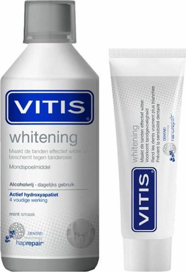 Vitis Whitening Tandpasta + Mondwater Pakket