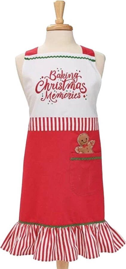 Viv! Christmas Kerst Keukenschort Baking Christmas Memories kerstschort volwassene katoen rood wit Katoen Rood Multi