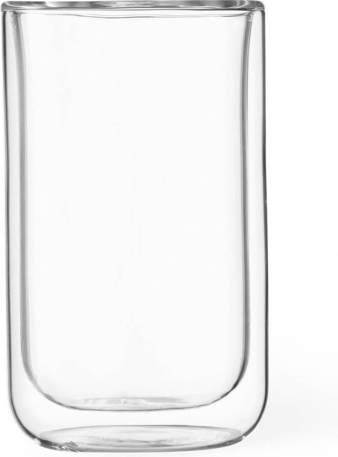 Viva Scandinavia Classic koffie- Theeglas Dubbelwandig Incl. Handvat 150 ml Set van 2 Stuks Transparant