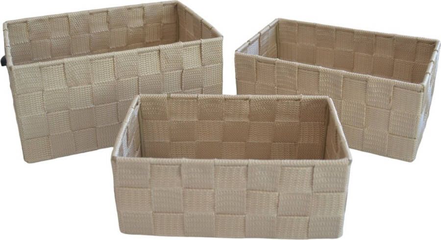 Viva Living Opbergmand Gevlochten 3 Stuks Beige Textiel Lade Organizer Lade Verdeler Opbergmandjes Complete set Opbergbox Gevlochten Opbergmandjes voor de in de Badkamer