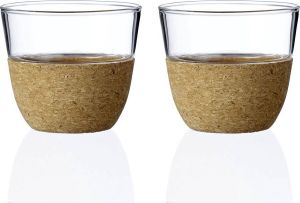 Viva Scandinavia Cortica Koffie- Theeglas 200 ml Set van 2 Stuks Transparant