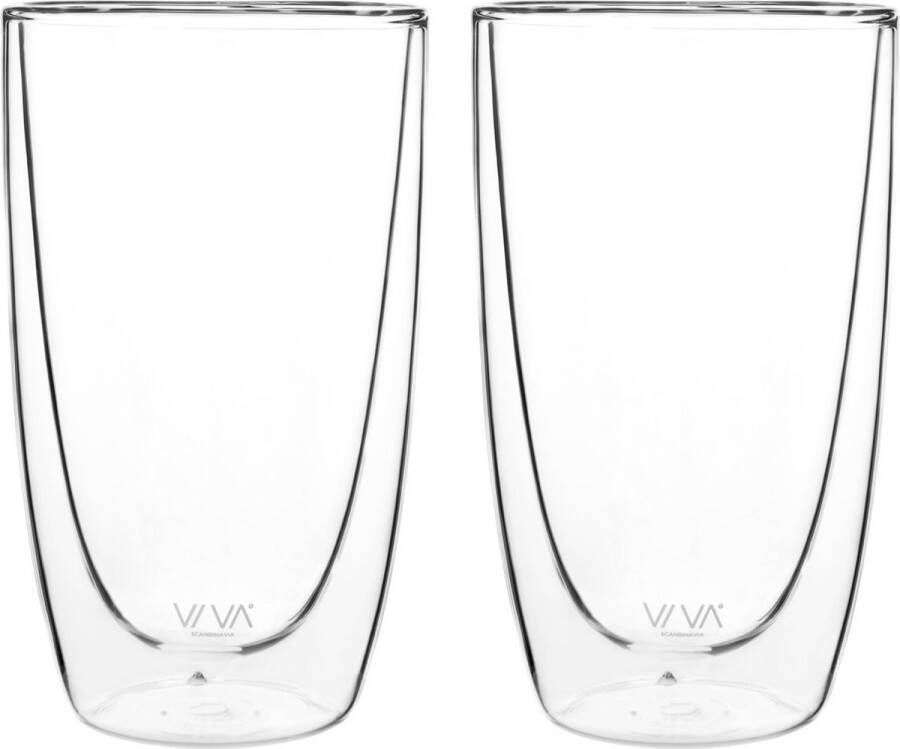 Viva Scandinavia Lauren Koffieglas Dubbelwandig 490 ml Set van 2 stuks Transparant