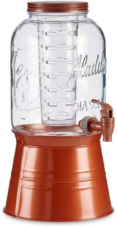 Vivalto Drankdispenser limonadetap op voet koper glas 3.8 liter Drankdispensers