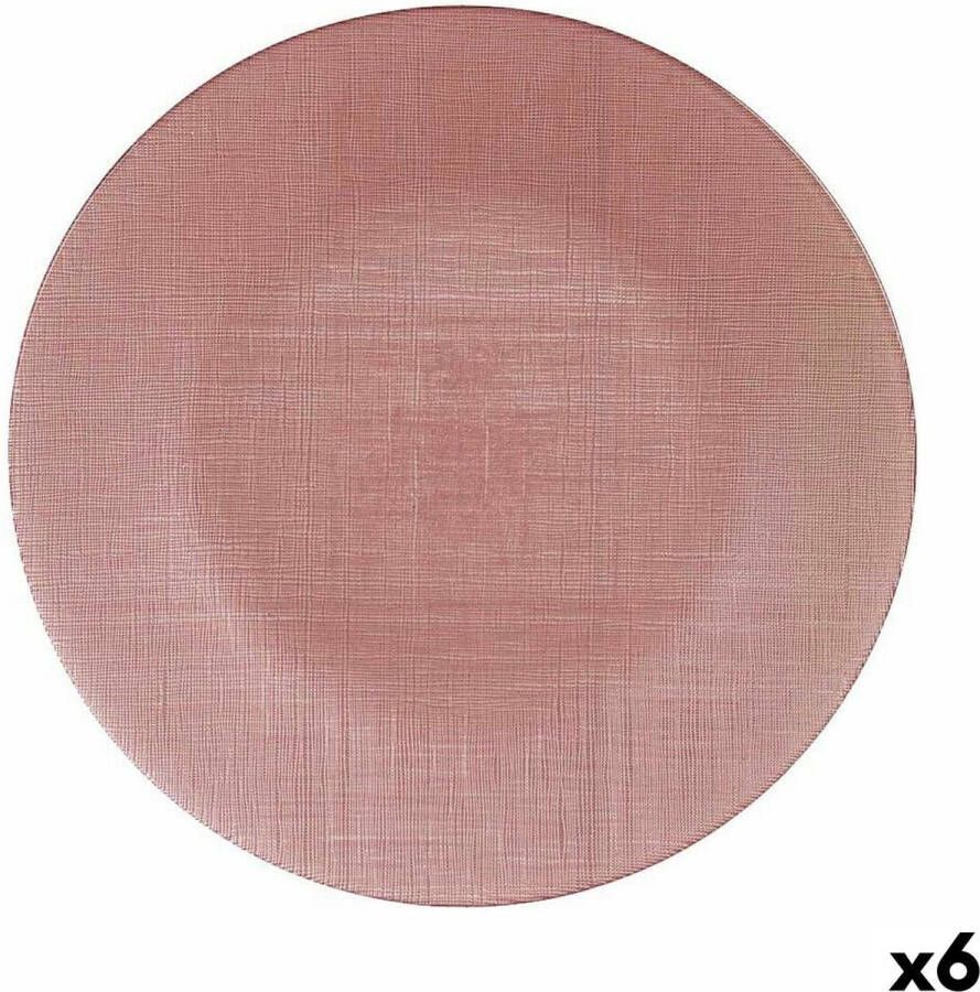 Vivalto Eetbord Roze Glas 32 5 x 2 x 32 5 cm (6 Stuks)