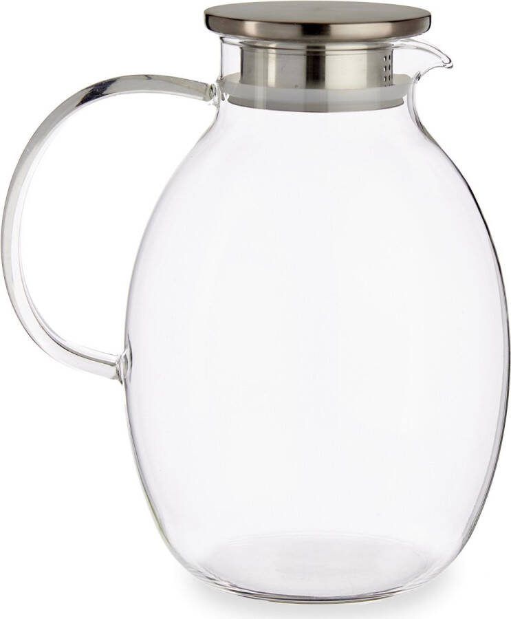 Vivalto Glazen sapkan schenkkan karaf met deksel 2 5 liter Formaat: 20 x 15 5 x 22 cm Materiaal borosilicaatglas