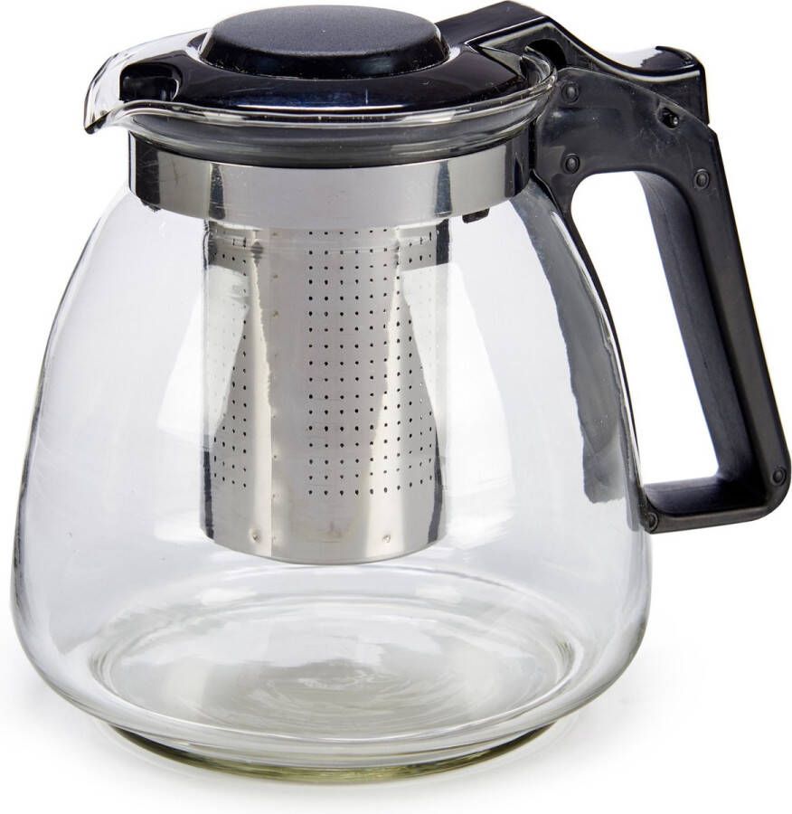 Vivalto Glazen theepot 900 ml met filter infuser en handvat Theepotten theekannen van glas Theepot met thee infuser