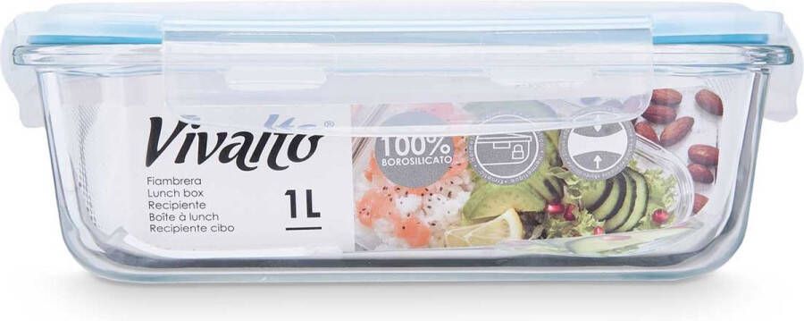 Vivalto Hermetic borosilicate lunch box 1000ml
