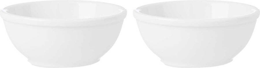Vivalto Kommetjes serveer schaaltjes soepkommen 2x Hendai porselein D13 x H5 cm ivoor wit Stapelbaar