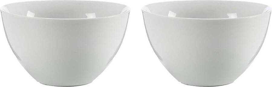 Vivalto Kommetjes serveer schaaltjes soepkommen 2x Mumbai porselein D13.5 x H7.5 cm ivoor wit Stapelbaar
