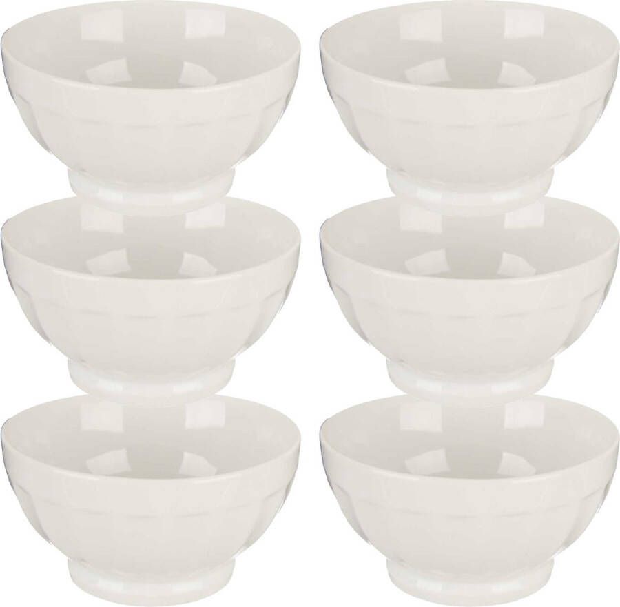 Vivalto Kommetjes serveer schaaltjes soepkommen 6x Osaka porselein D13.5 x H7 cm ivoor wit Stapelbaar