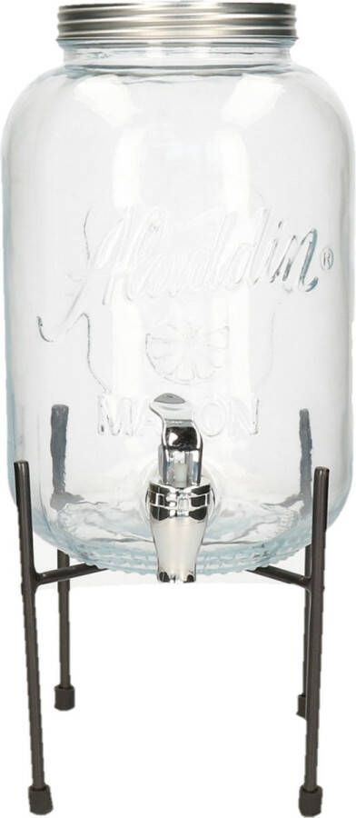 Vivalto Limonade drankdispenser op verhoger 3.8 liter transparant glas H35 x B17 cm Drankdispensers