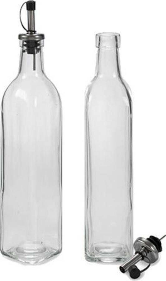 Vivalto Azijn olie fles met schenktuit en dop glas 500 ml 31 cm Olie- en azijnstellen