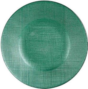 Vivalto Platt tallrik Kristal Groen Glas (21 x 2 x 21 cm)