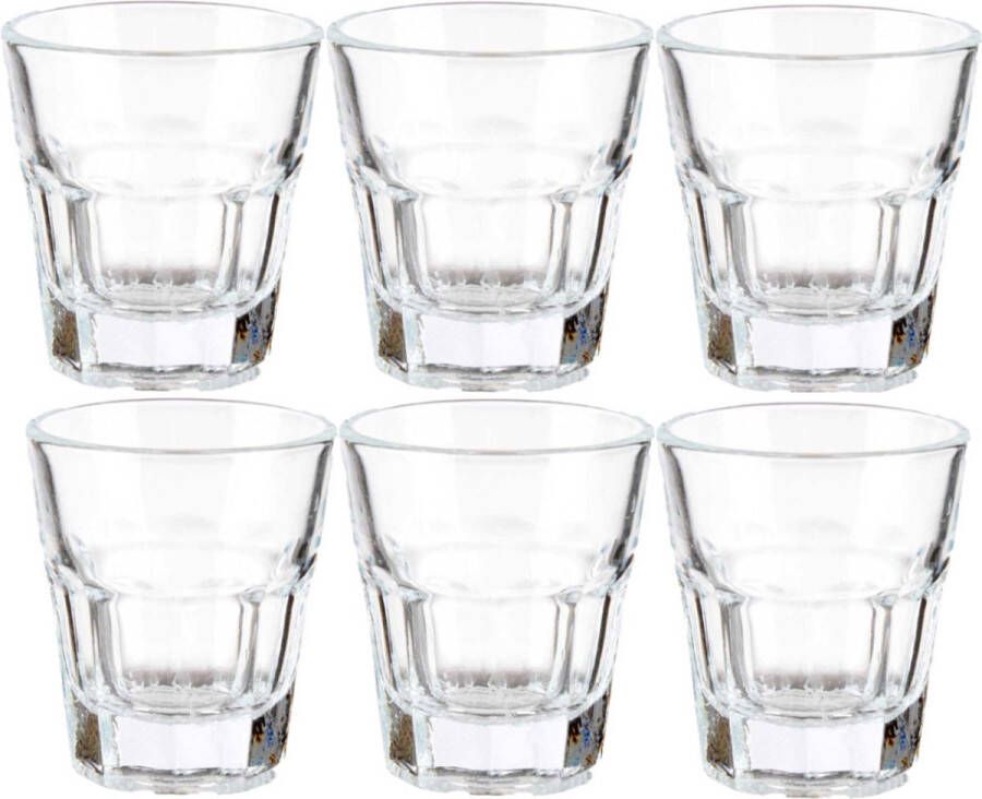 Vivalto shotglaasjes 6x stuks glas transparant 40 ml borrelglazen shotglazen