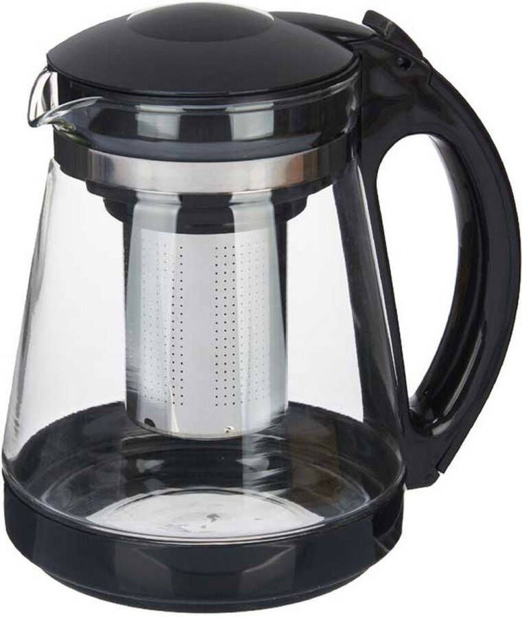 Vivalto Theepot met filter infuser en handvatAƒaEs 1 8l glas kunststof Theepotten