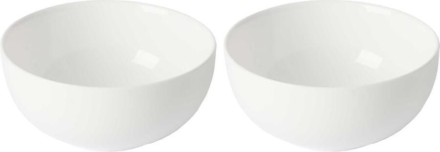 Vivalto Kommetjes serveer schaaltjes soepkommen 2x Opal keramiek D13 x H6 cm ivoor wit Stapelbaar