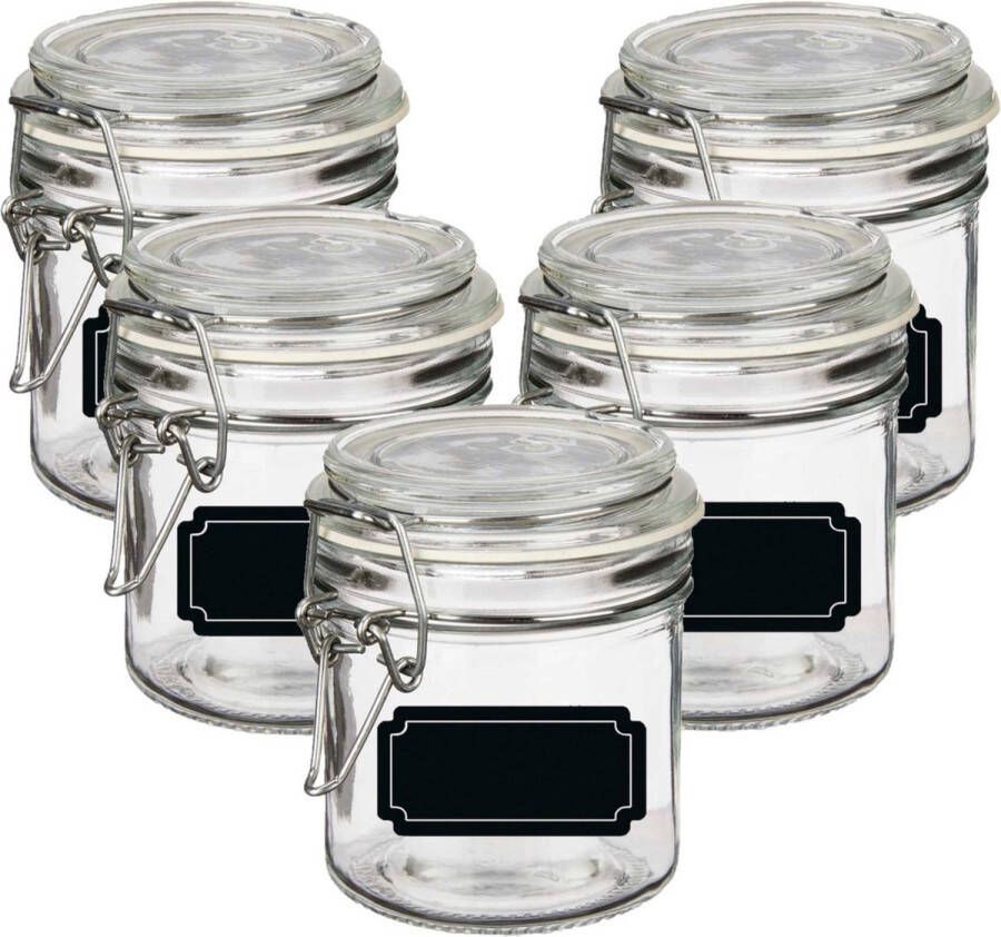 Vivalto Weckpot inmaakpot 10x 250 ml glas met beugelsluiting incl. etiketten Weckpotten