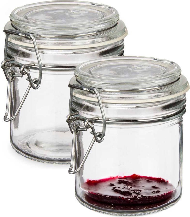Vivalto Weckpot inmaakpot 2x Tarro 250 ml glas met beugelsluiting 11 x 10 cm luchtdicht