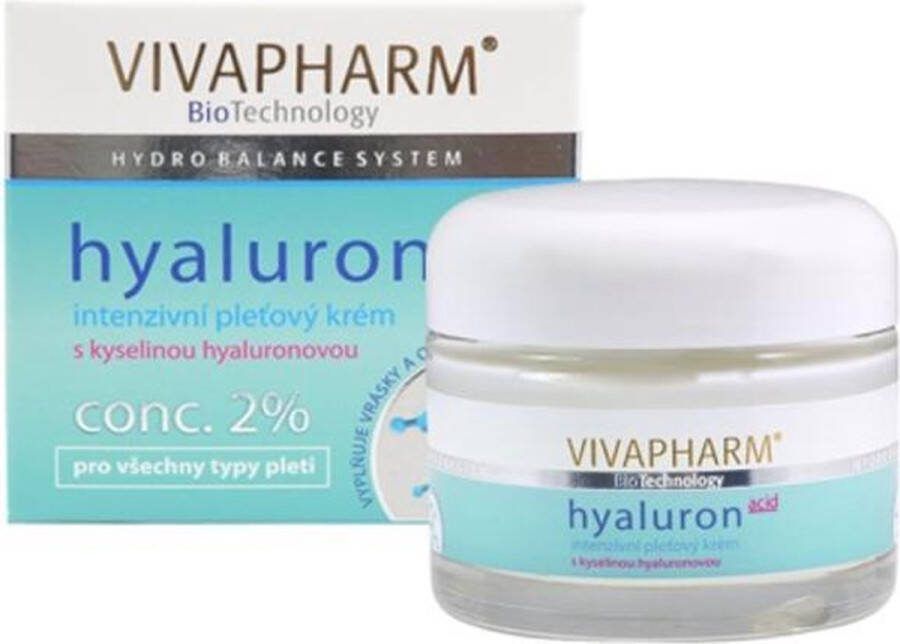 VIVAPHARM ACTIE! Intensieve Gezichtscrème met Hyaluronzuur 50ml
