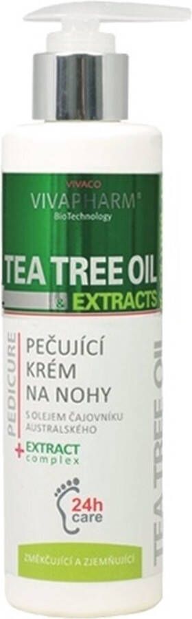 VIVAPHARM Herb Extract Voetcrème met Tea Tree Olie -200 ml verzacht eelt heeft antibacterieel effect beschermd tegen schimmel en kloven