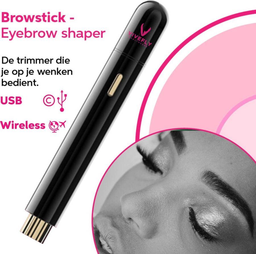 Vivefly Healthcare Vivefly Heathcare Browstick Precisietrimmer Neustrimmer Pijnloze haarverwijdering Dames Trimmer Damesverzorging Haarverwijdering Wenkbrauw trimmer Scheerapparaat Haartrimmer