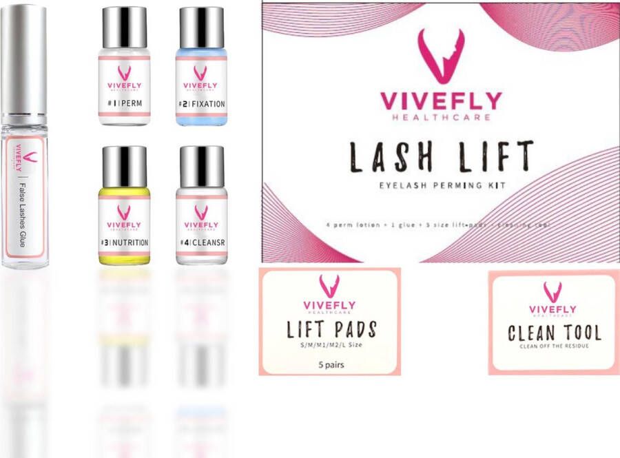 Vivefly Healthcare Wimperlifting Premium Set Complete Kit voor Wimper- en Wenkbrauw Lifting Extra Sterke Lijm 25-delig Wimperlift Lash Lift Kit Wimperserum Wimpers Krullen Brow Lamination Geschikt voor Professioneel Gebruik